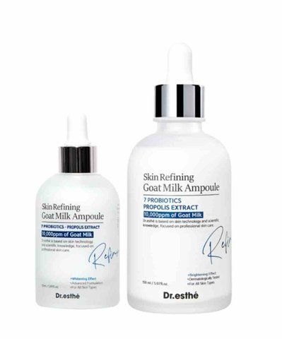 Молочна сироватка для освітлення і розгладження шкіри обличчя Dr.esth&eacute; Skin Refining Goat Milk Ampoule de0148 фото