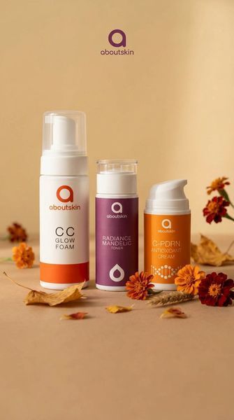 Набір косметики &laquo;ШАЛЕНЕ СЯЙВО&raquo; aboutskin для рівного тону та сяйва as0251 фото
