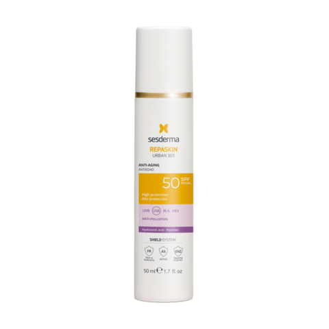 Омолоджуючий сонцезахисний крем для обличчя SPF50 Sesderma Repaskin Urban 365 Anti-Aging SPF50 50 мл sd0213 фото