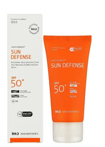 Innoaesthetics Sun Defense Spf 50 крем сонцезахисний для обличчя 60г для сухої/ нормальної шкіри обличчя зволожуючий  in0233 фото